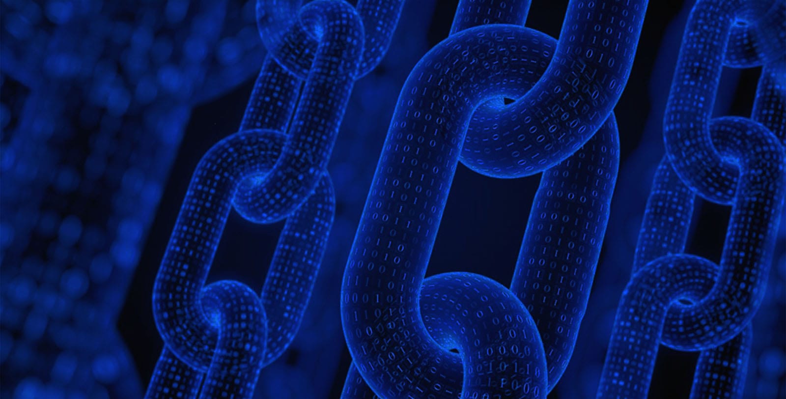 Chain links on blue background