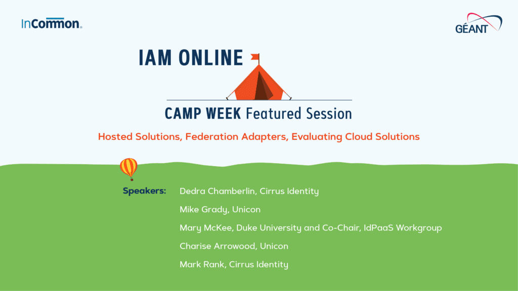 CAMP WEEK Featured Session: Hosted Solutions, Federations Adapters, Evaluating Cloud Solutions